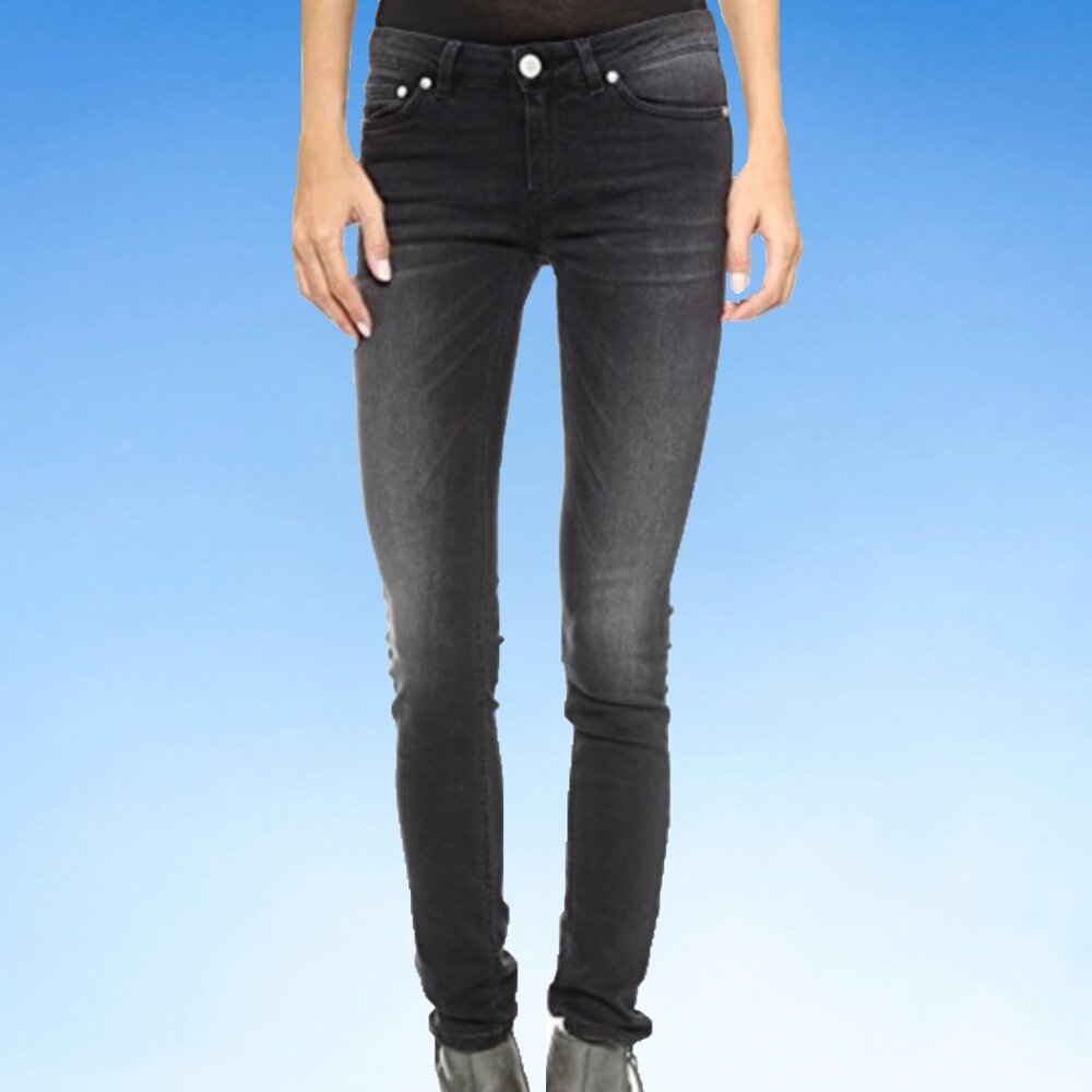 00s Won Hundred Skinny Mid-Rise Washed Black Jeans, Sz 27